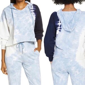 L*Space Blue and White Tie-Dye Joggers